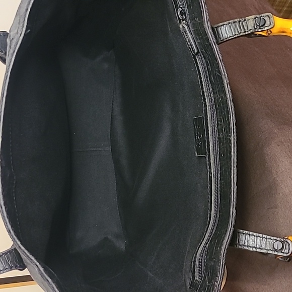 GUCCI VINTAGE EARLY 2000’S BAMBOO CANVAS/LEATHER TOTE BAG VERY GOOD COND RARE ! - Picture 16 of 17